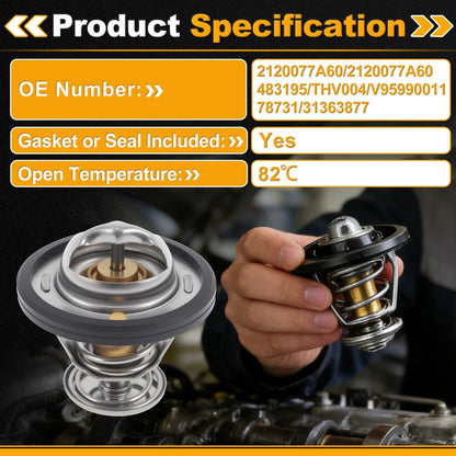 Engine Coolant Thermostat 2120077A60 for Chevrolet Nova (1985–1988) with Seal