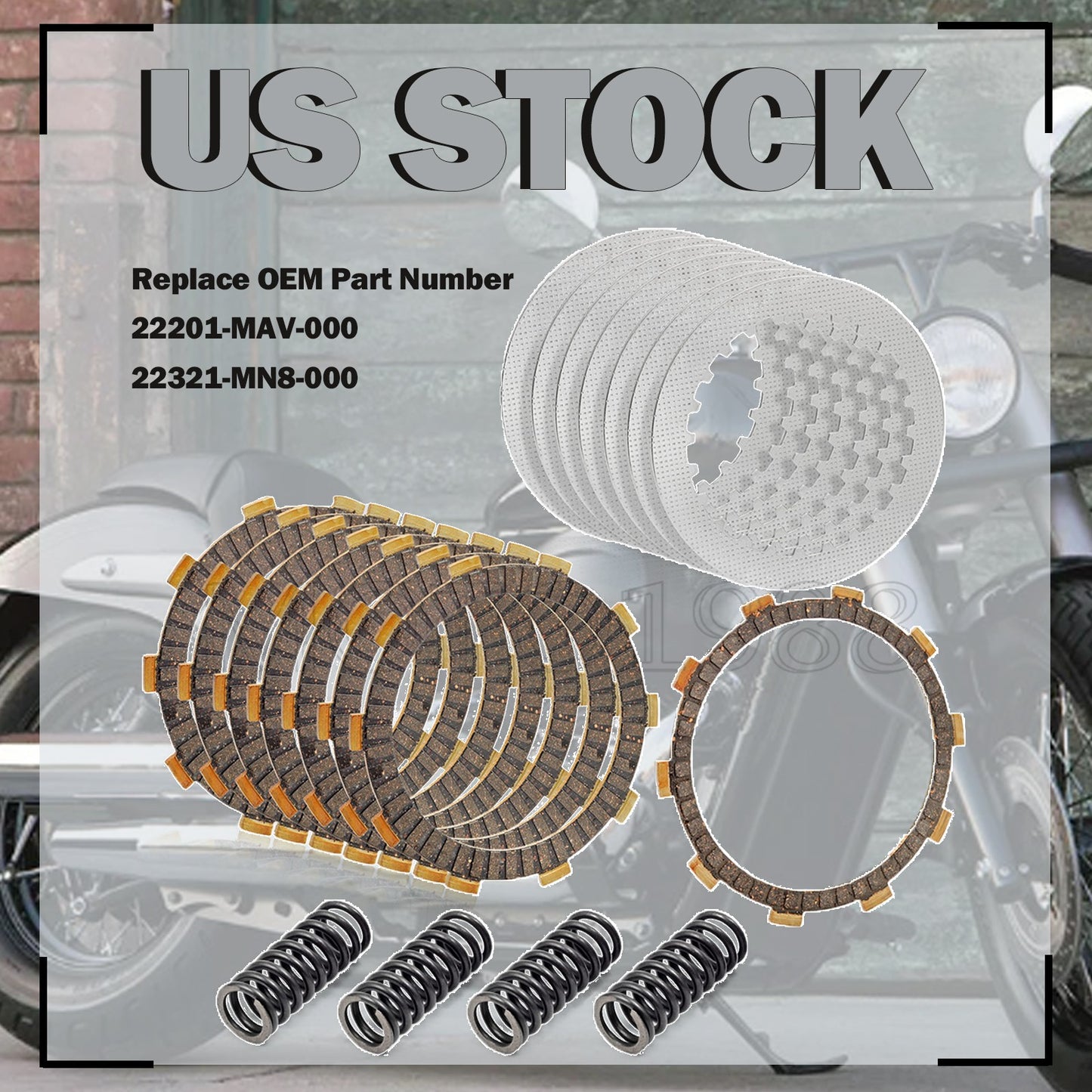 Clutch Friction Steel Plates Kit for Honda VT750C VT750CD (1998–2003)