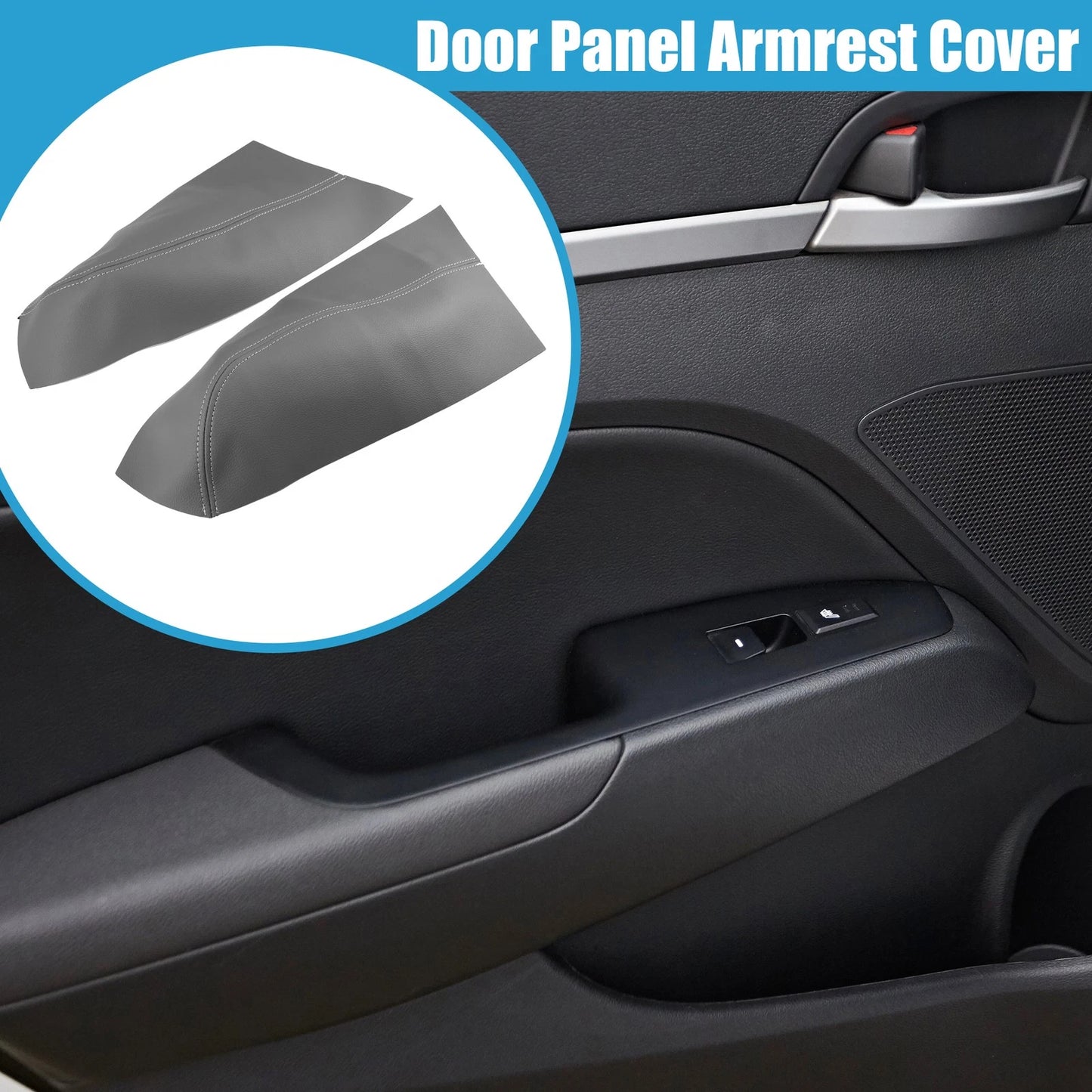 Set of 2 Rear Door Panel Armrest Covers for Honda Pilot (2009–2015) Gray