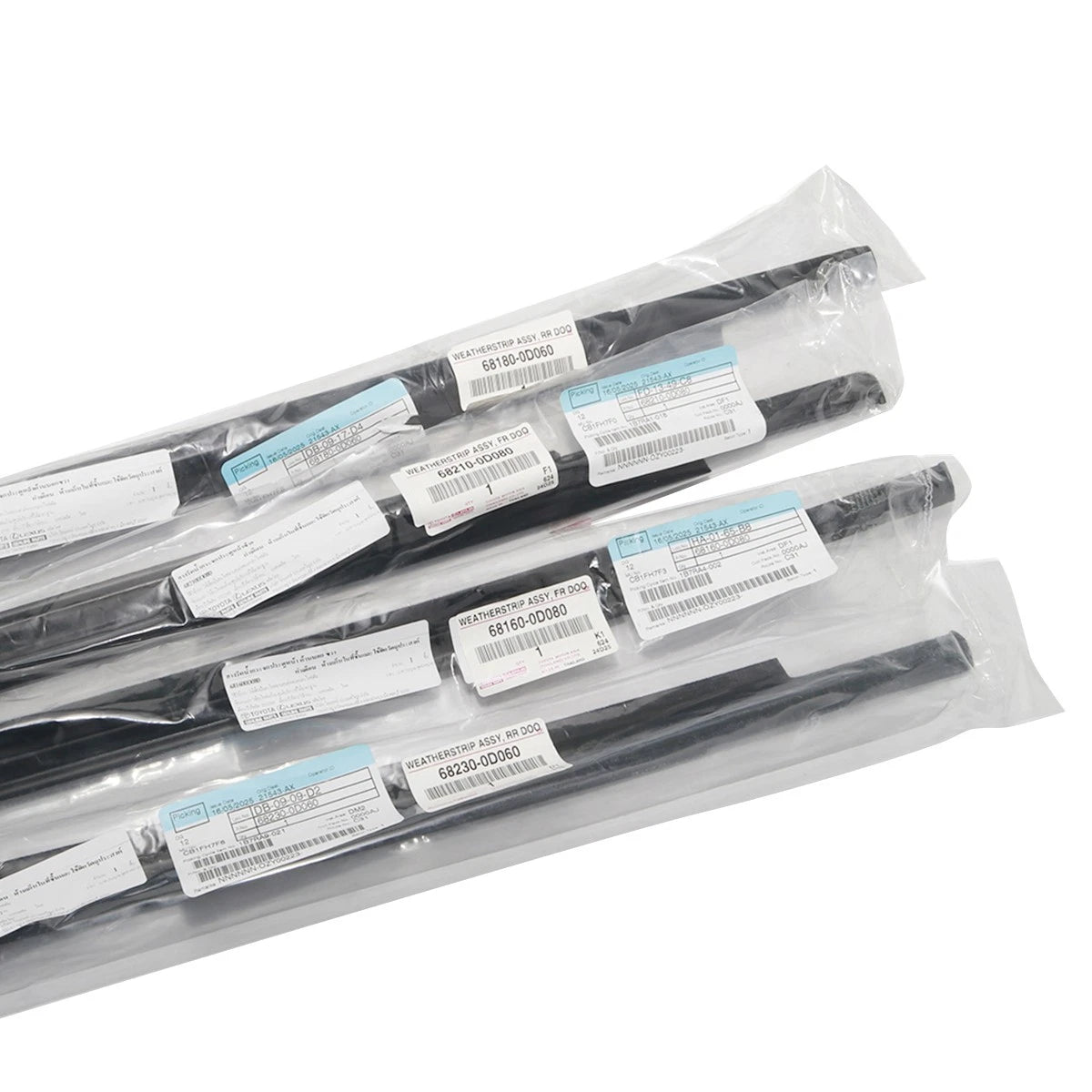 Set of 4 Door Belt Molding Weatherstrips for Toyota Yaris (2006–2011)