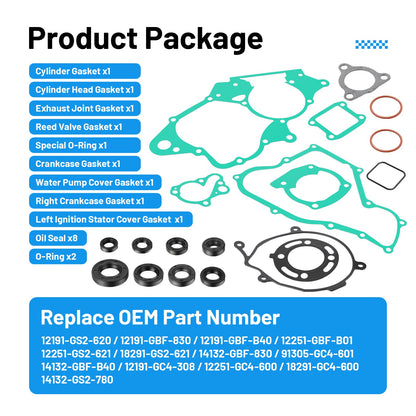 Engine Gasket and Oil Seal Kit for Honda CR80R CR80RB (1992–2002)