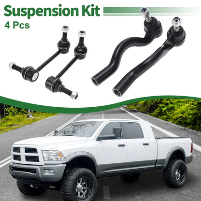 4pcs Front Suspension Kit Outer Tie Rod Ends & Sway Bar Links for Dodge Durango
