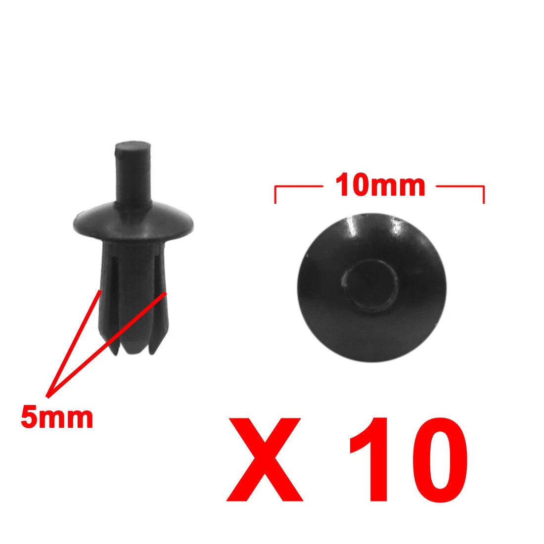 10 Pcs 5mm Black Plastic Rivets Clips for BMW E46 (1998–2006)