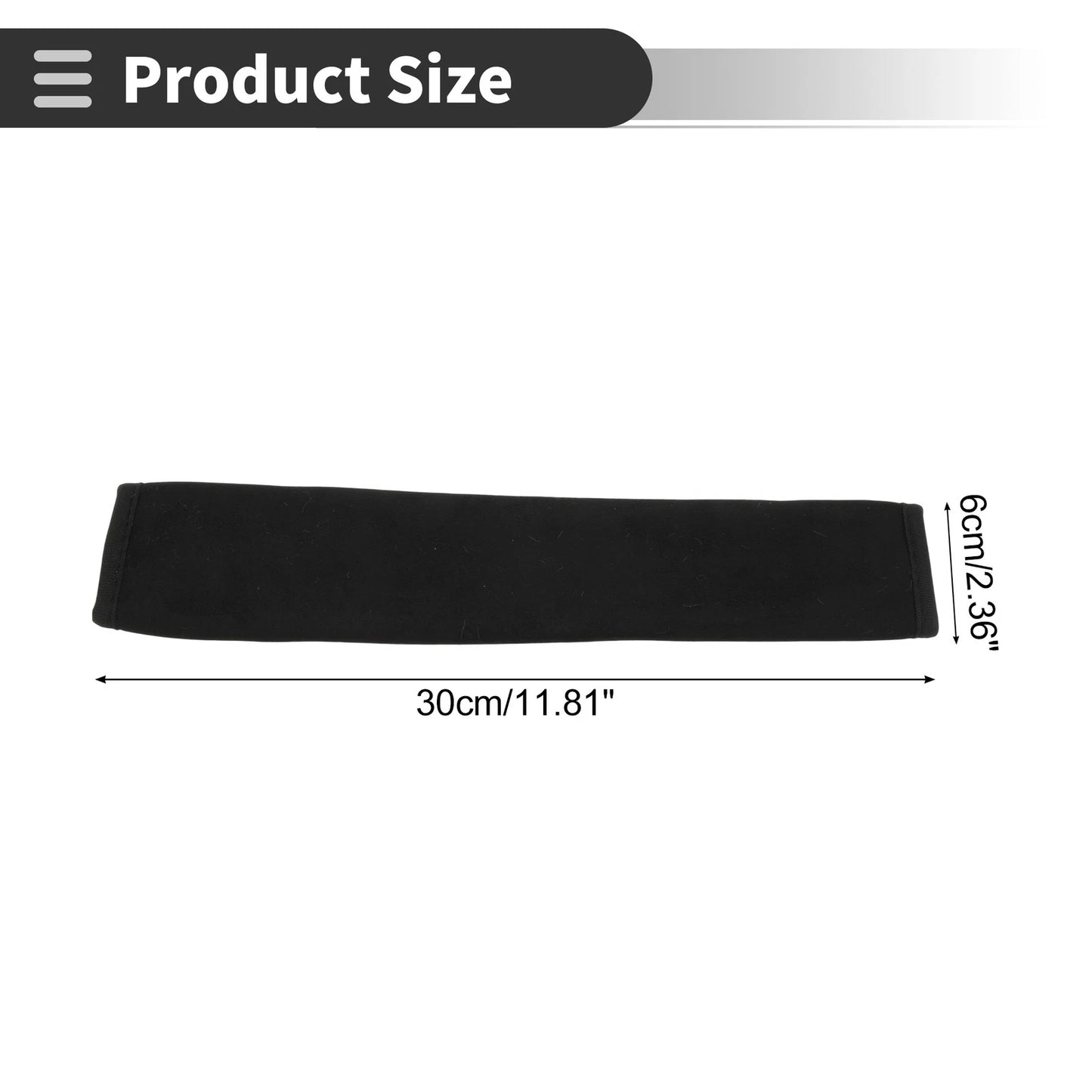 Set of 2 Black Suede Seat Belt Cover Pads for Universal Fit
