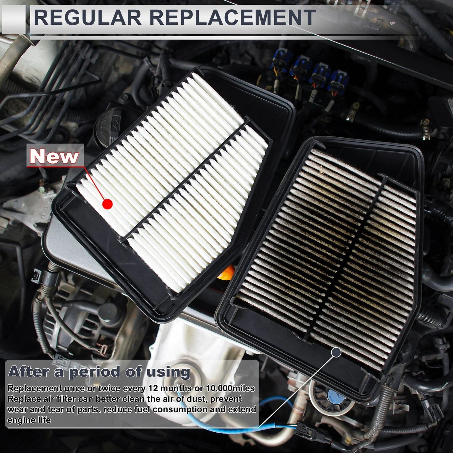 Engine Air Filter for Porsche 911 3.4L 3.8L 4.0L (2011-2019) - 1 Pair