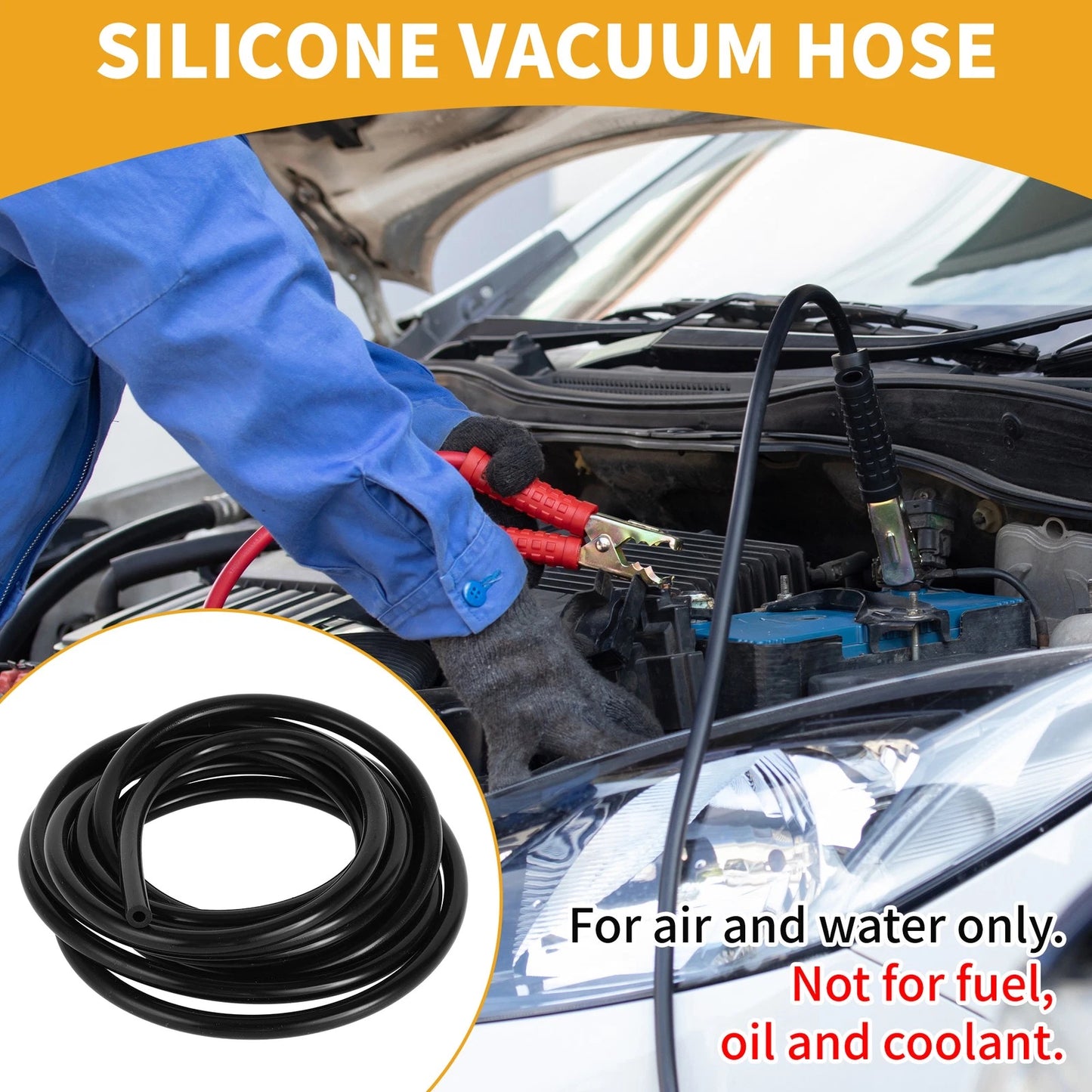 10FT 3/16" Silicone Vacuum Tubing Hose for Air and Water (ID 4mm, Thickness 2mm)