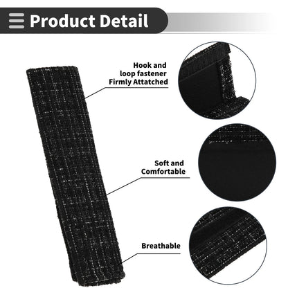 Set of 2 Gray Seat Belt Cover Pads for Universal Fit (24cm)
