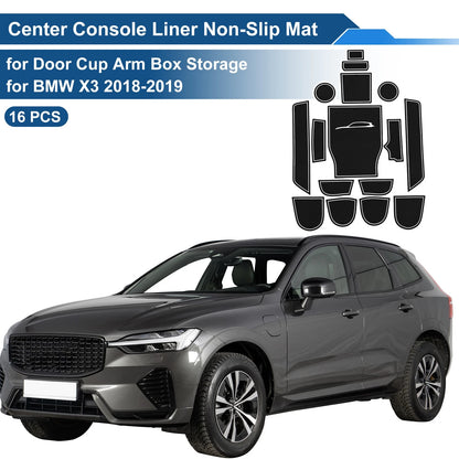 16 Pcs Non-Slip Mat for BMW X3 (2018–2019) PVC White