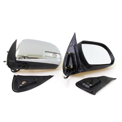 Chrome Electric LED Door Wing Mirrors for Toyota Hilux MK7 2004-2015