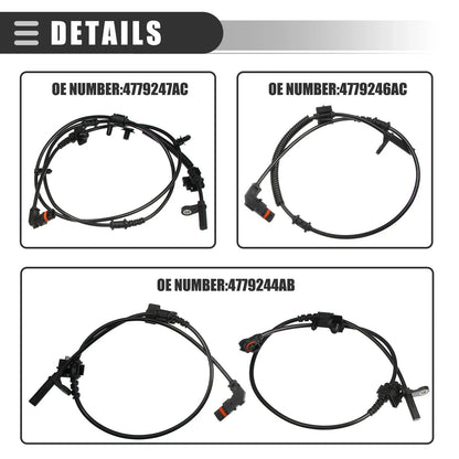 ABS Wheel Speed Sensor Set for Dodge (2 x Front, 2 x Rear)