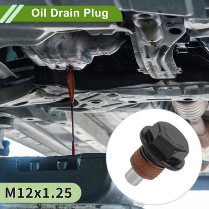 Set of 2 M12x1.25 Copper Oil Drain Plug with Gasket for Car Motorcycle