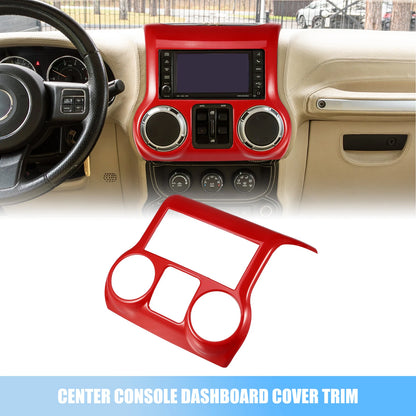 1 Pcs Red Center Console Dashboard Cover Trim for Jeep Wrangler JK (2011–2017)
