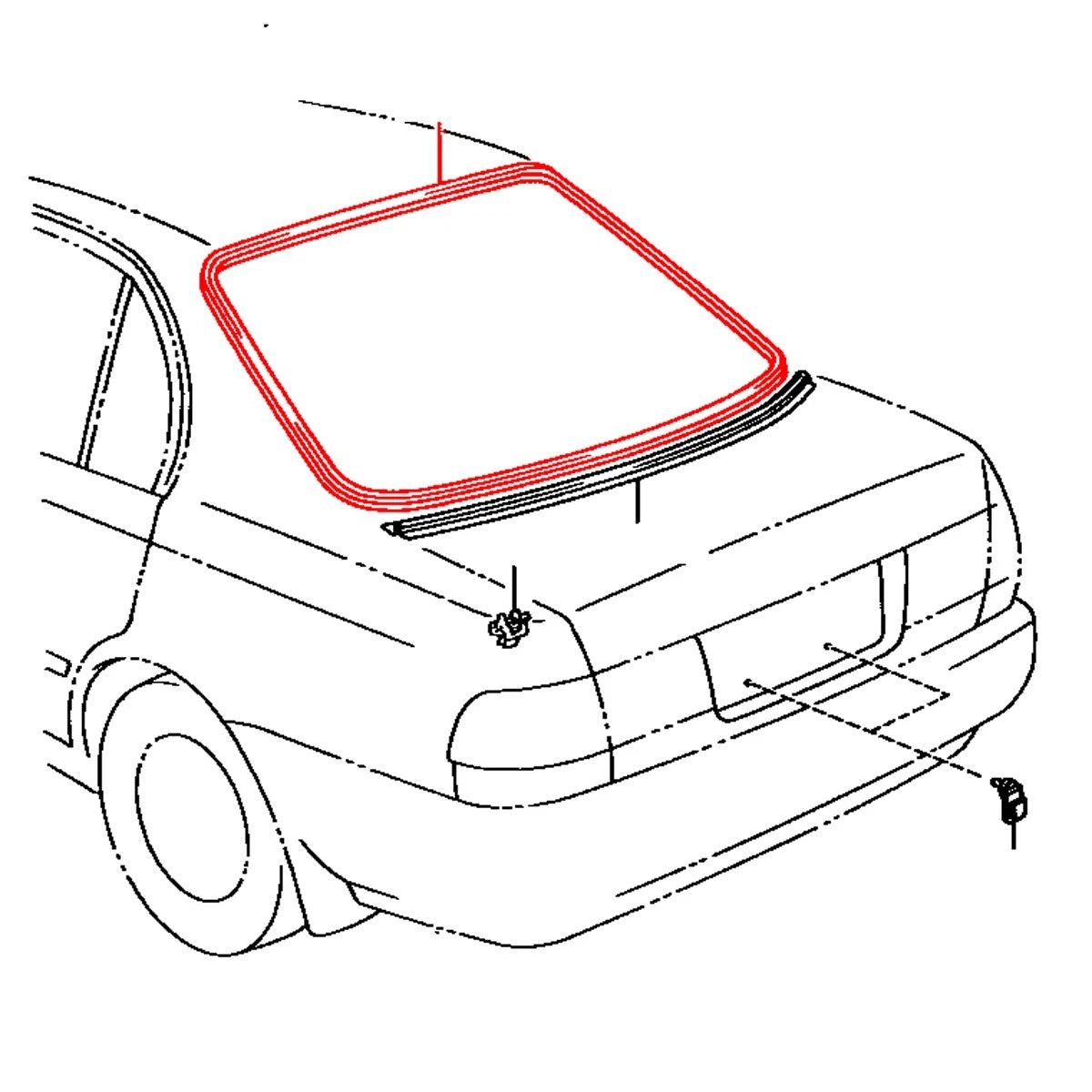 Rear Windshield Moulding for Toyota Corona 1992–1995