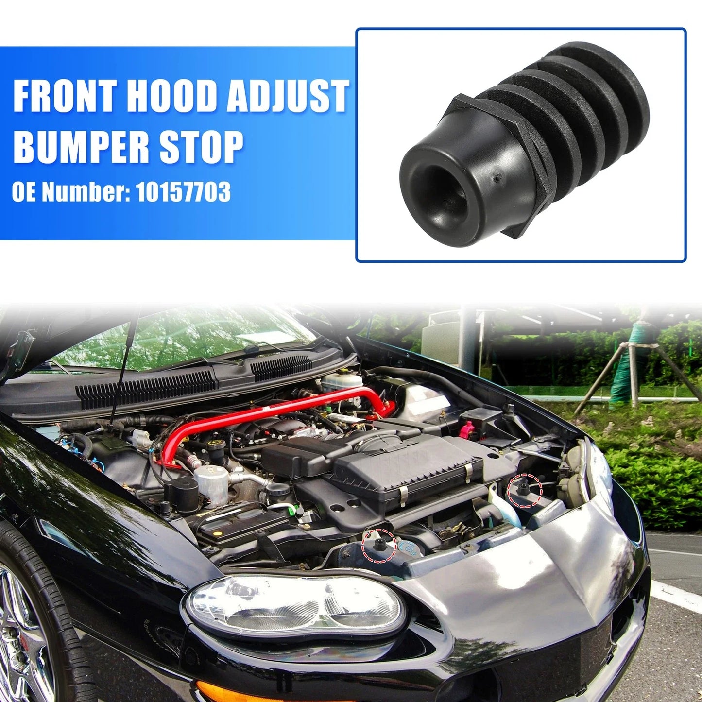 Hood Adjust Bumper Stop w/ Rubber Cap for Chevrolet Camaro (2010-2015)