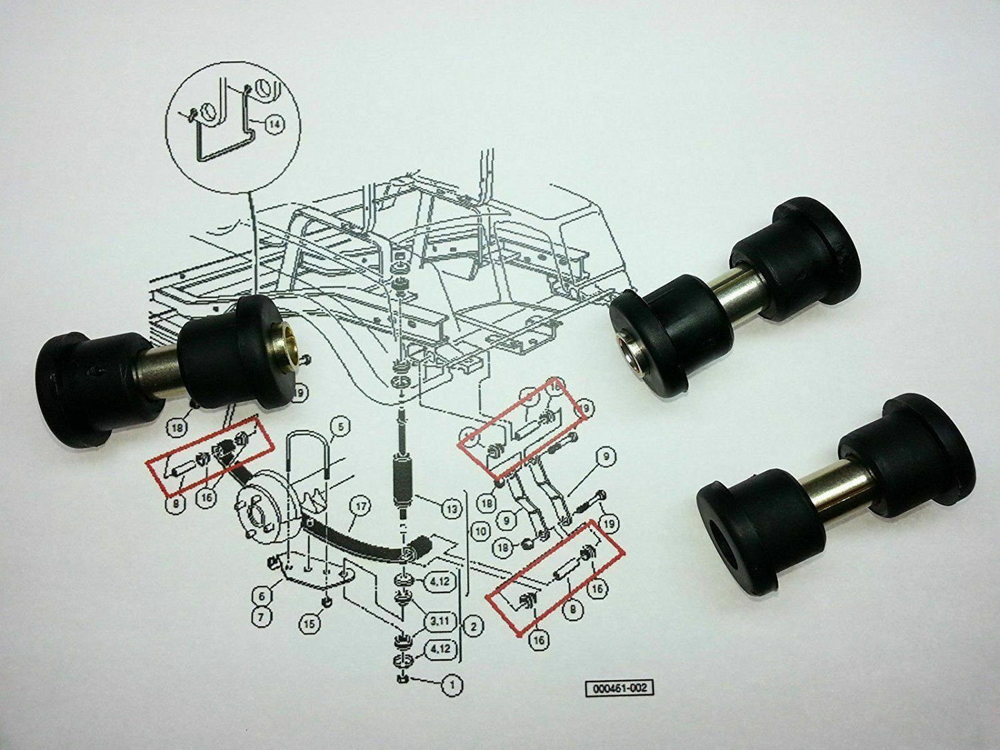 Front & Rear Lower Spring A Arm Suspension for Club Car DS