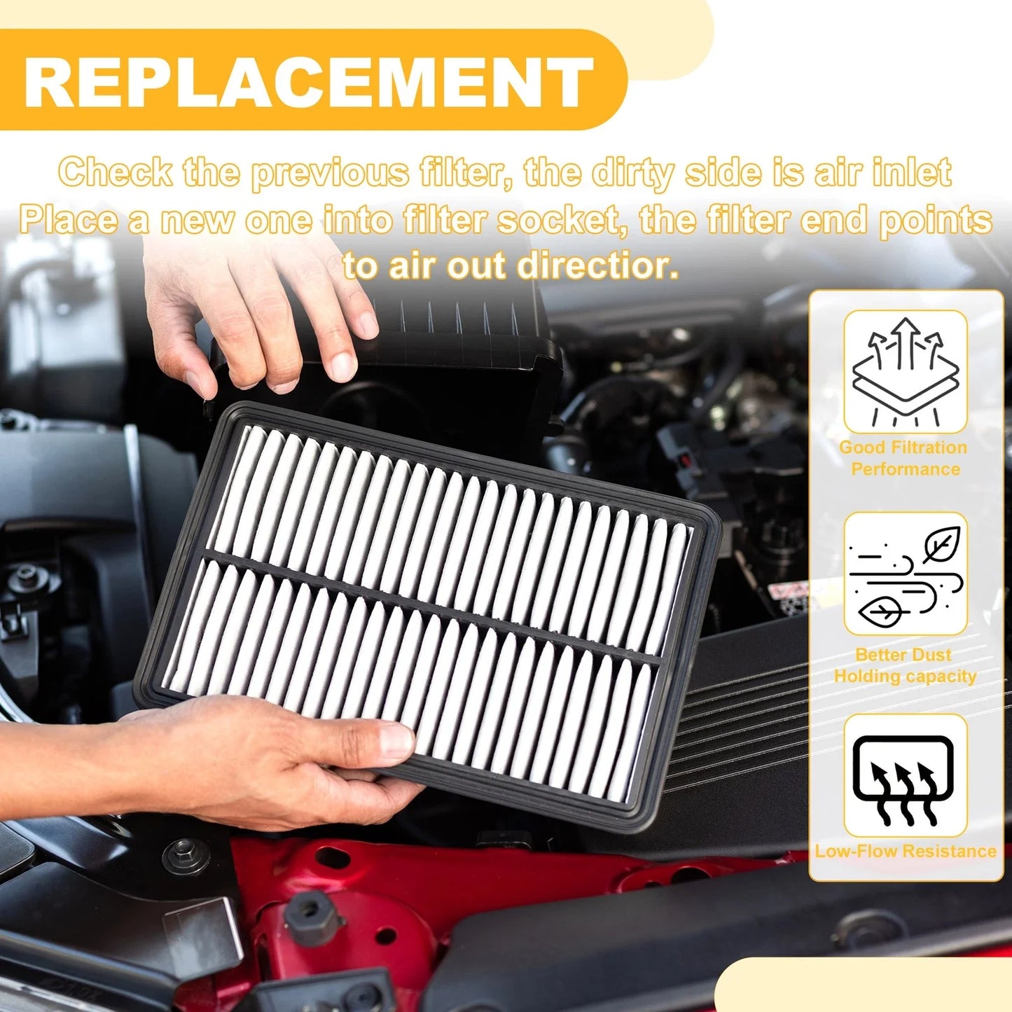 Car Engine Air Filter for Hyundai Veracruz (2007-2012) 1 x Filter