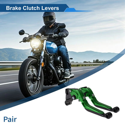 Short Long Brake Clutch Lever for Kawasaki ZZR600 (2005–2009) Green Black