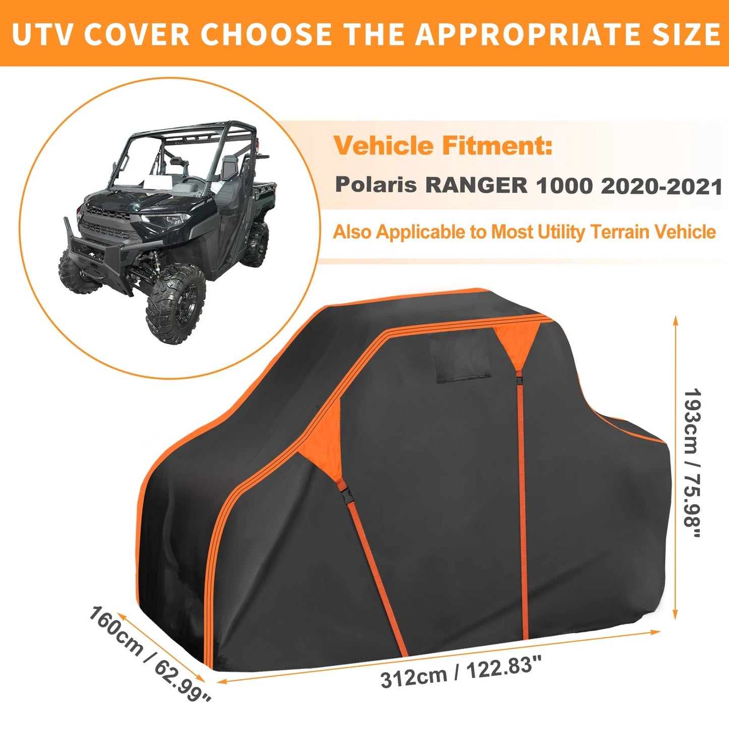 Waterproof UTV Cover for Polaris Ranger 1000 (2020–2021)