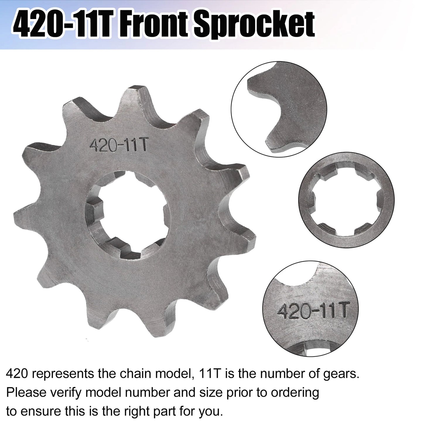 Set of 1 Front Engine Sprocket 420 11T 17mm for Dirt Bike Mini Bike
