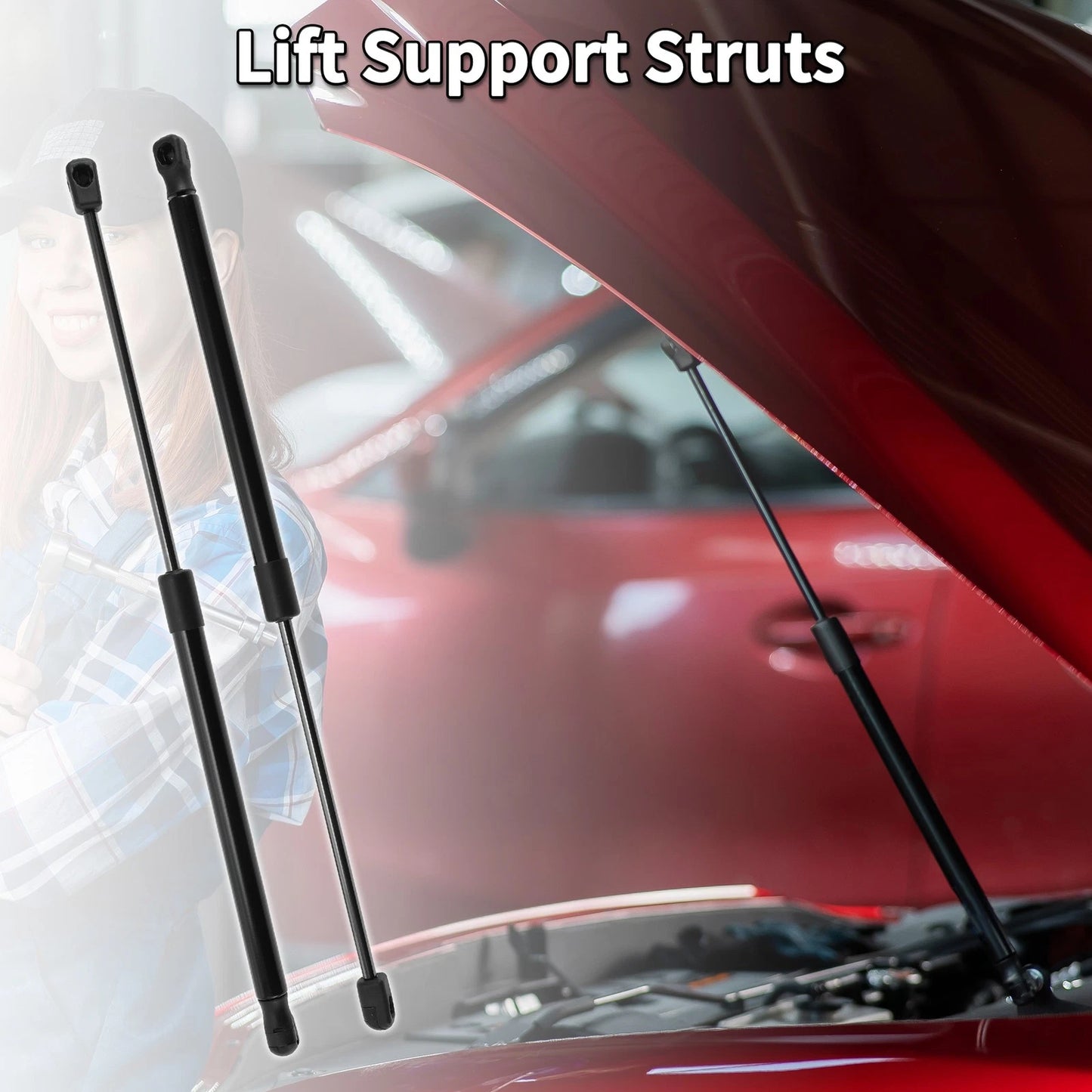 Set of 2 Front Hood Lift Supports Struts for Dodge Ram (2002–2010)