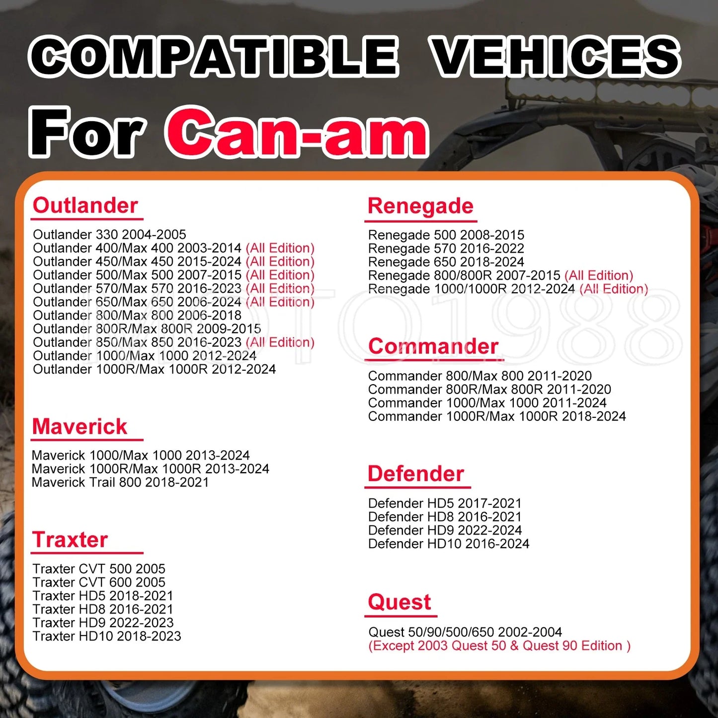 2 x Aluminum Timing Chain Tensioner for Can-Am Renegade 800 800R (2007–2015)