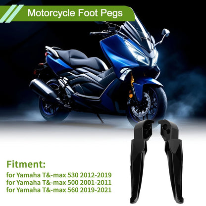 Set of 2 Motorcycle Foot Pegs for Yamaha T-Max 530 (2012–2019) Aluminum Black