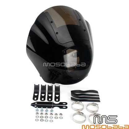 Smoke Windshield Quarter Headlight Fairing for Harley Softail FXBB FXLR FXST (2018-2023)