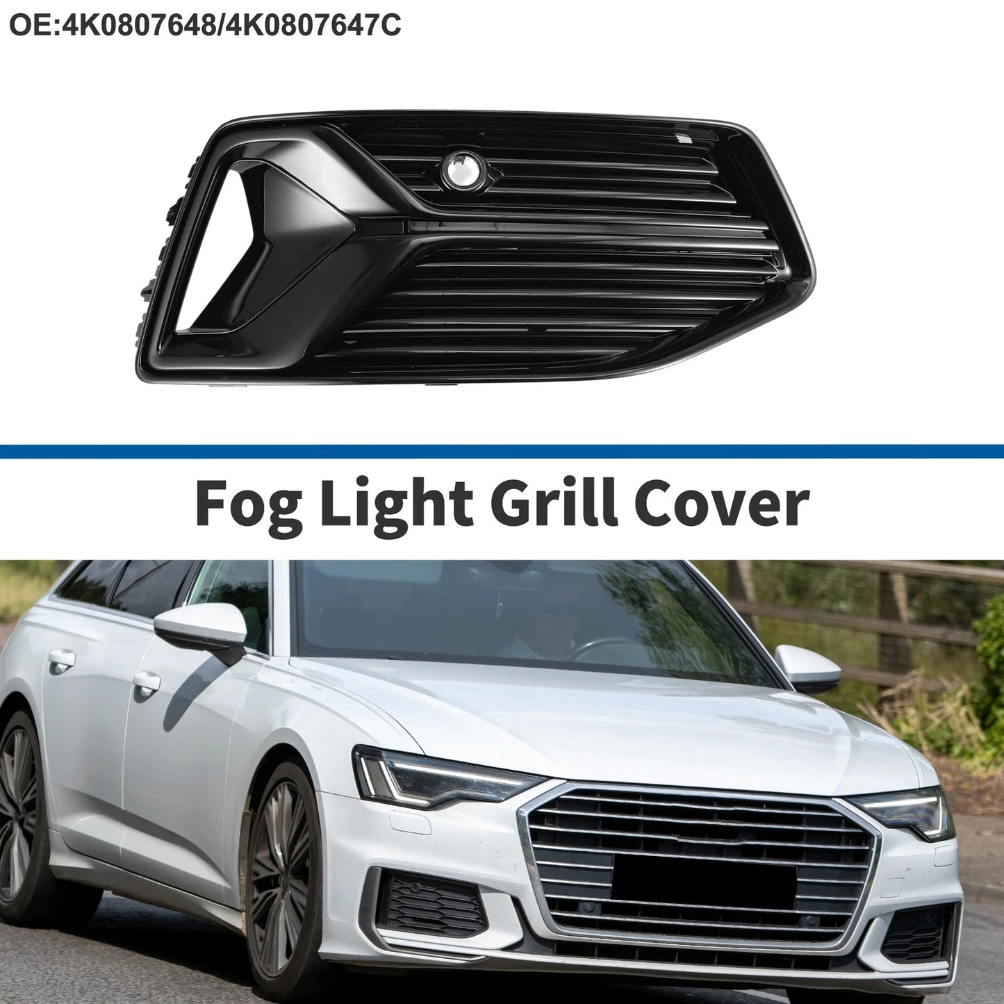 1 Pc Fog Light Grill for Audi A6 (2019–2023) No. 4K0807648