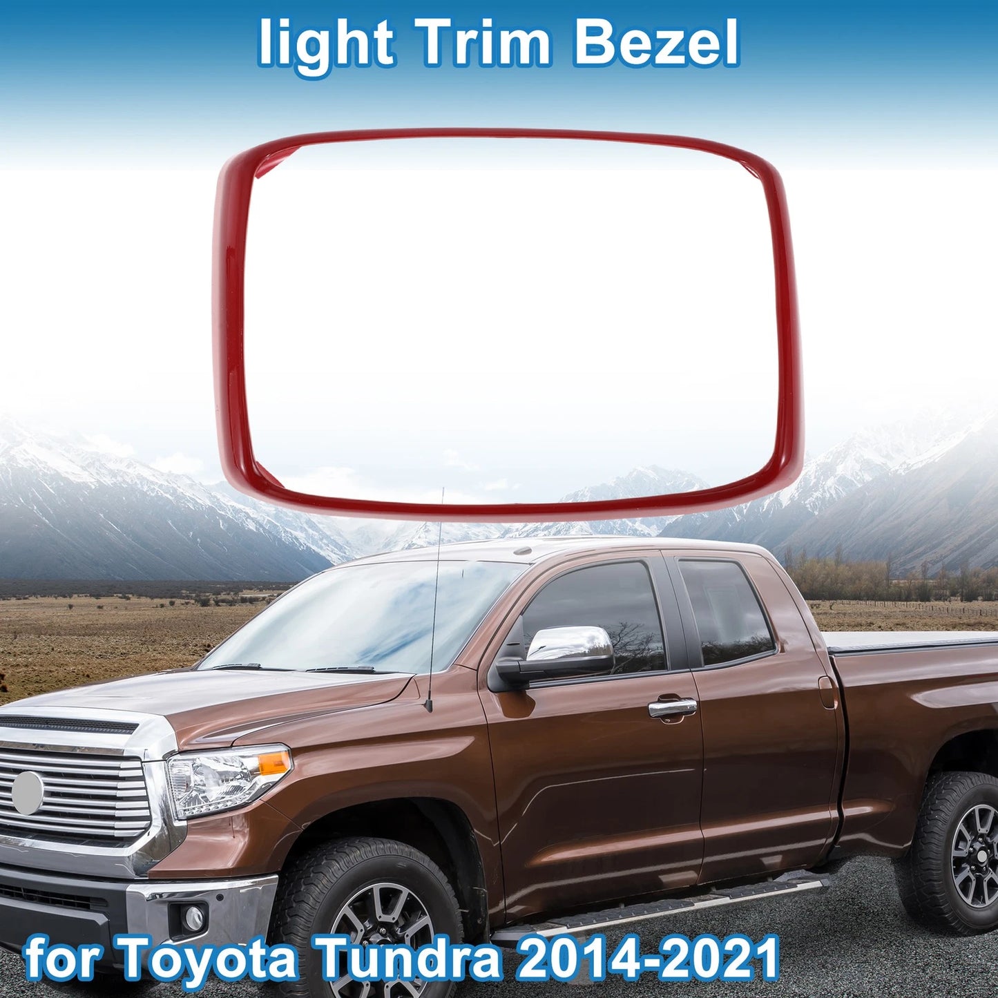 Rear Row Headlight Trim Bezel for Toyota Tundra (2014–2021) Red