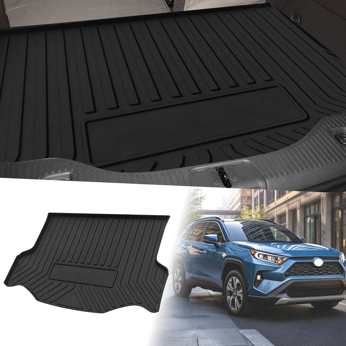 Flat Face Cargo Liner Rear Trunk Mat for Toyota RAV4 (2013–2019) TPE