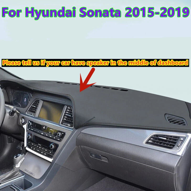 Leather Dashboard Dash Cover Protector Mat Pad for Hyundai Sonata (2015–2019)