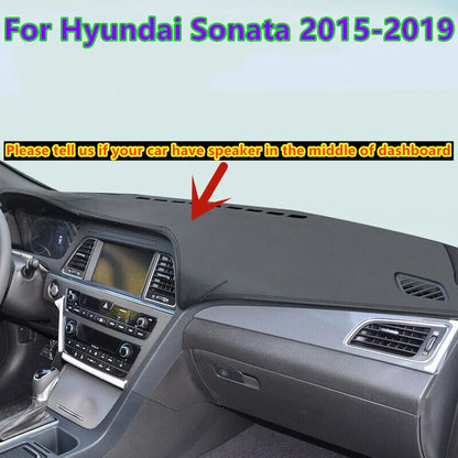 Leather Dashboard Dash Cover Protector Mat Pad for Hyundai Sonata (2015–2019)