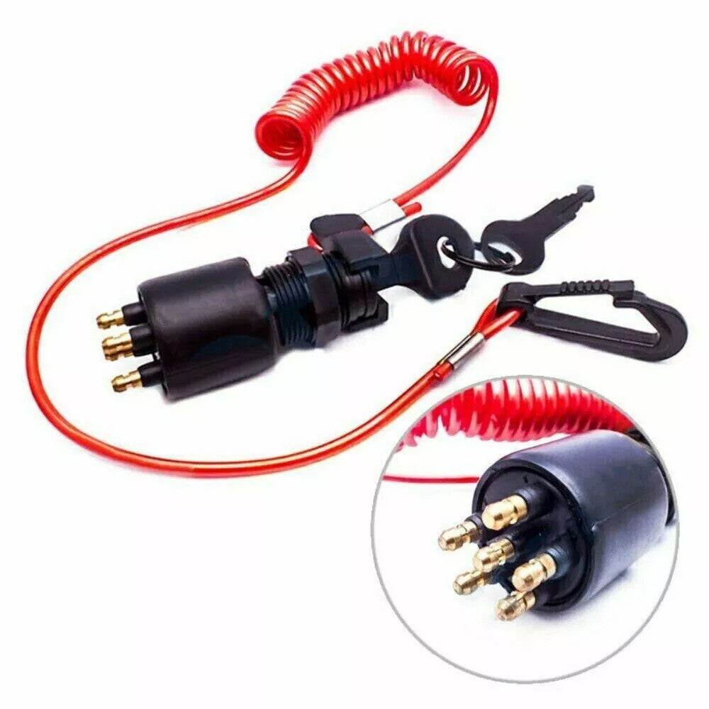 Ignition Switch with 2 Keys & Safety Lanyard for Evinrude Johnson OMC BRP E-TEC
