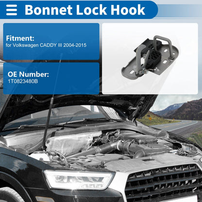 Hood Latch Assembly for Volkswagen Caddy III (2004–2015) No. 1T0823480B