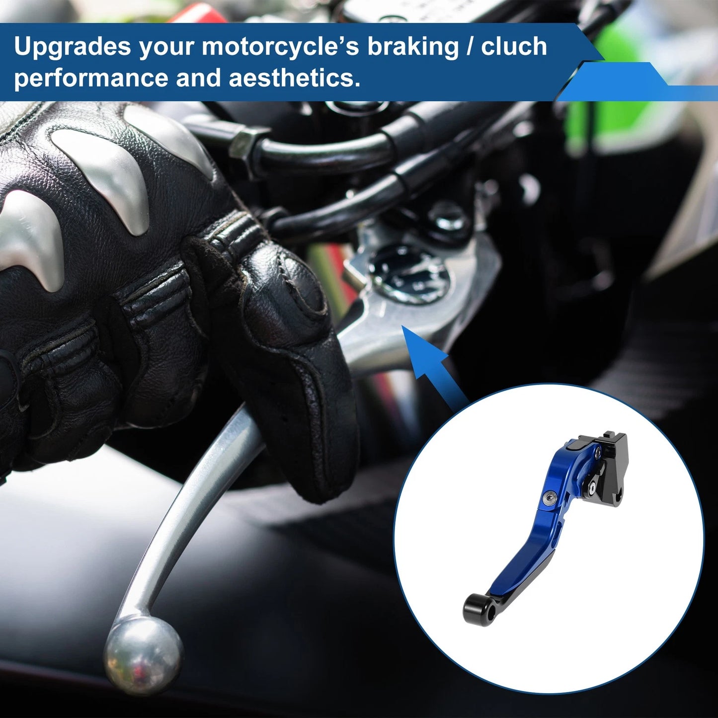 Adjustable Short Long Brake Clutch Lever for Kawasaki ER-5 (2004–2005) Blue Black