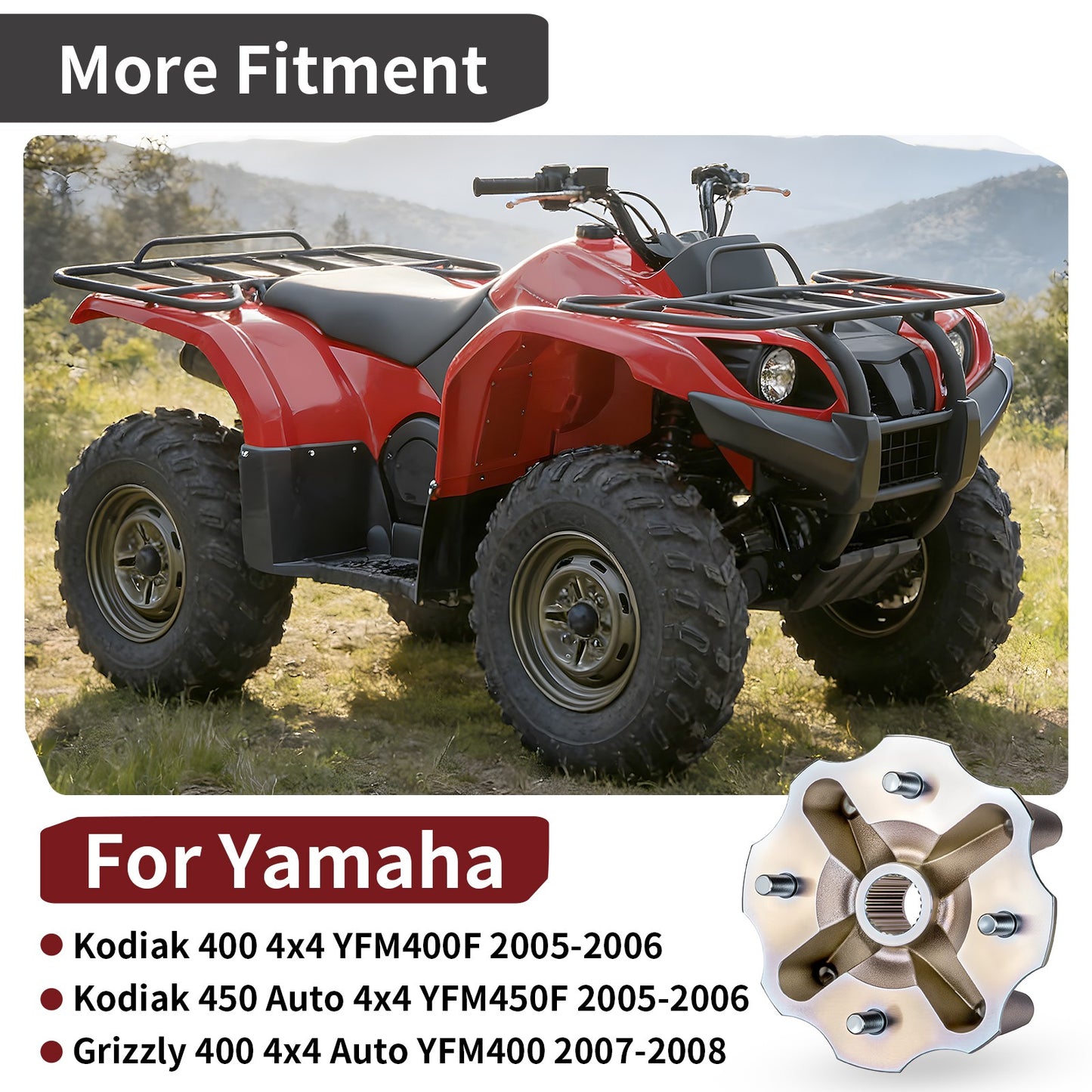 Rear Left Wheel Hub for Yamaha Kodiak 400 450 4x4 (2005–2006)