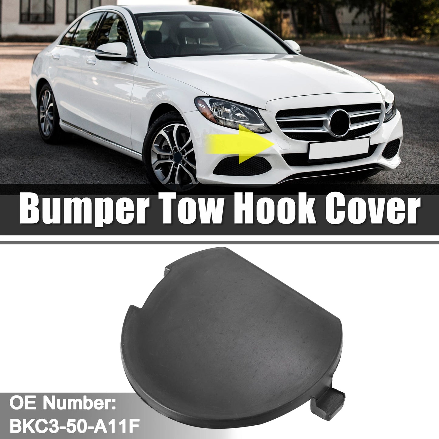 Tow Eye Hook Cover Cap for Mazda 3 Axela (2014–2016) Black 1pc