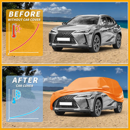 Waterproof Car Cover for Lexus UX (2019–2023) Orange Cotton with Zipper