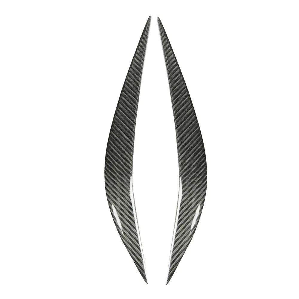 Vehicle Headlight Eye Lid Cover 2 x Carbon Fiber Black