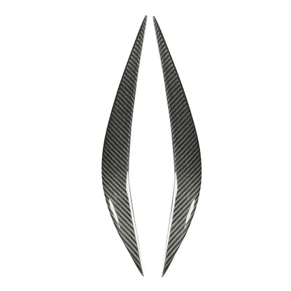 Vehicle Headlight Eye Lid Cover 2 x Carbon Fiber Black