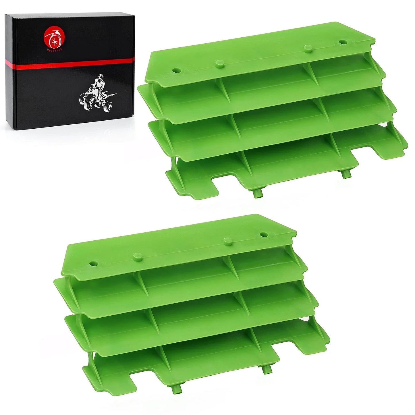 2 x Radiator Guards for Kawasaki KX125/KX250 New Green (1994–2004)