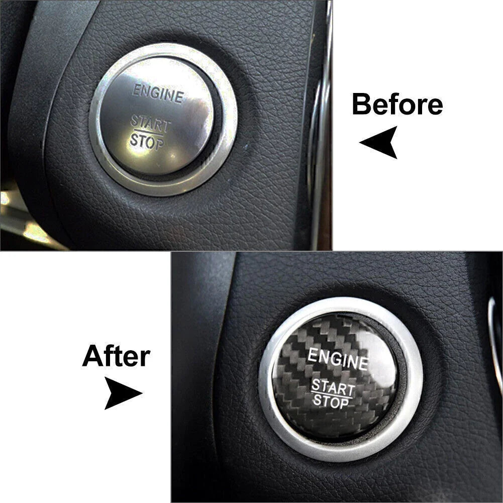 Carbon Fiber Engine Start Stop Button Cover for Mercedes A B C E GLE GLC CLA