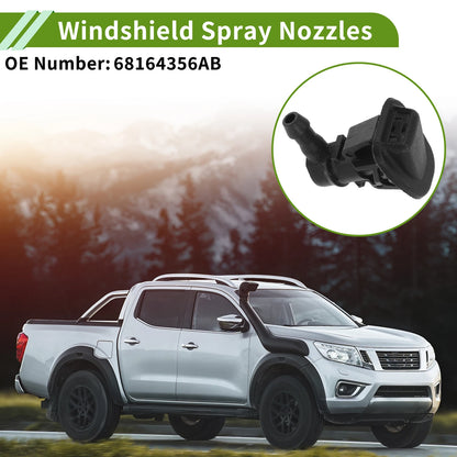 Set of 2 Front Windshield Washer Nozzles for Jeep Wrangler (2013–2015) No. 68164356AB