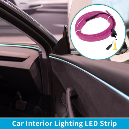 LED Strip Interior Decoration Lighting for Car (Battery Box 3V, Purple)