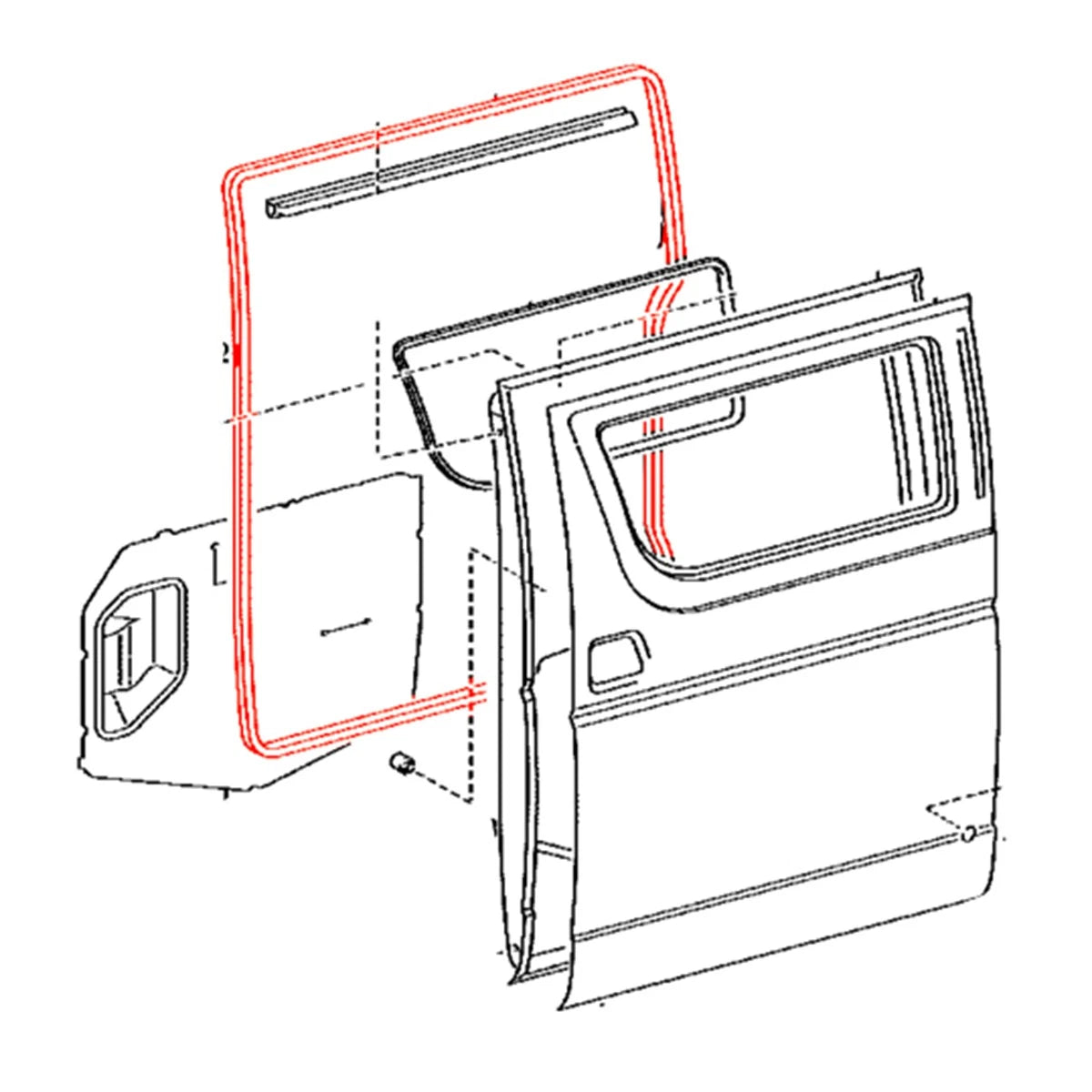 Sliding Door Weatherstrip for Toyota Hiace Commuter Van (2019–2023)