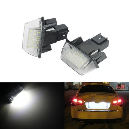 LED License Plate Lamps for Peugeot 206 207 306 307 Citroen C3 C4 C5 (2000-2010)