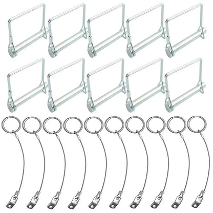 10x Square Trailer Pin & Anti-Lost Rope Safety Coupler Locking Pin Kit