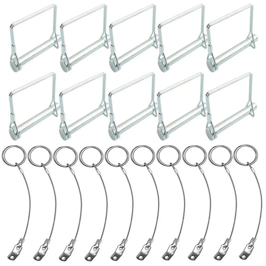 10x Square Trailer Pin & Anti-Lost Rope Safety Coupler Locking Pin Kit