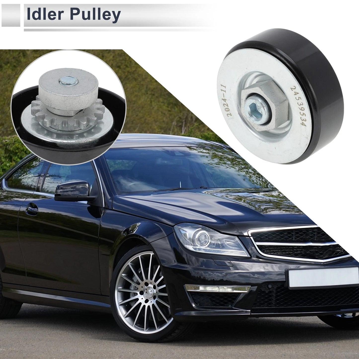 Drive Belt Idler Pulley for Chevrolet Spark (2010–2015) No. 9022586 Black