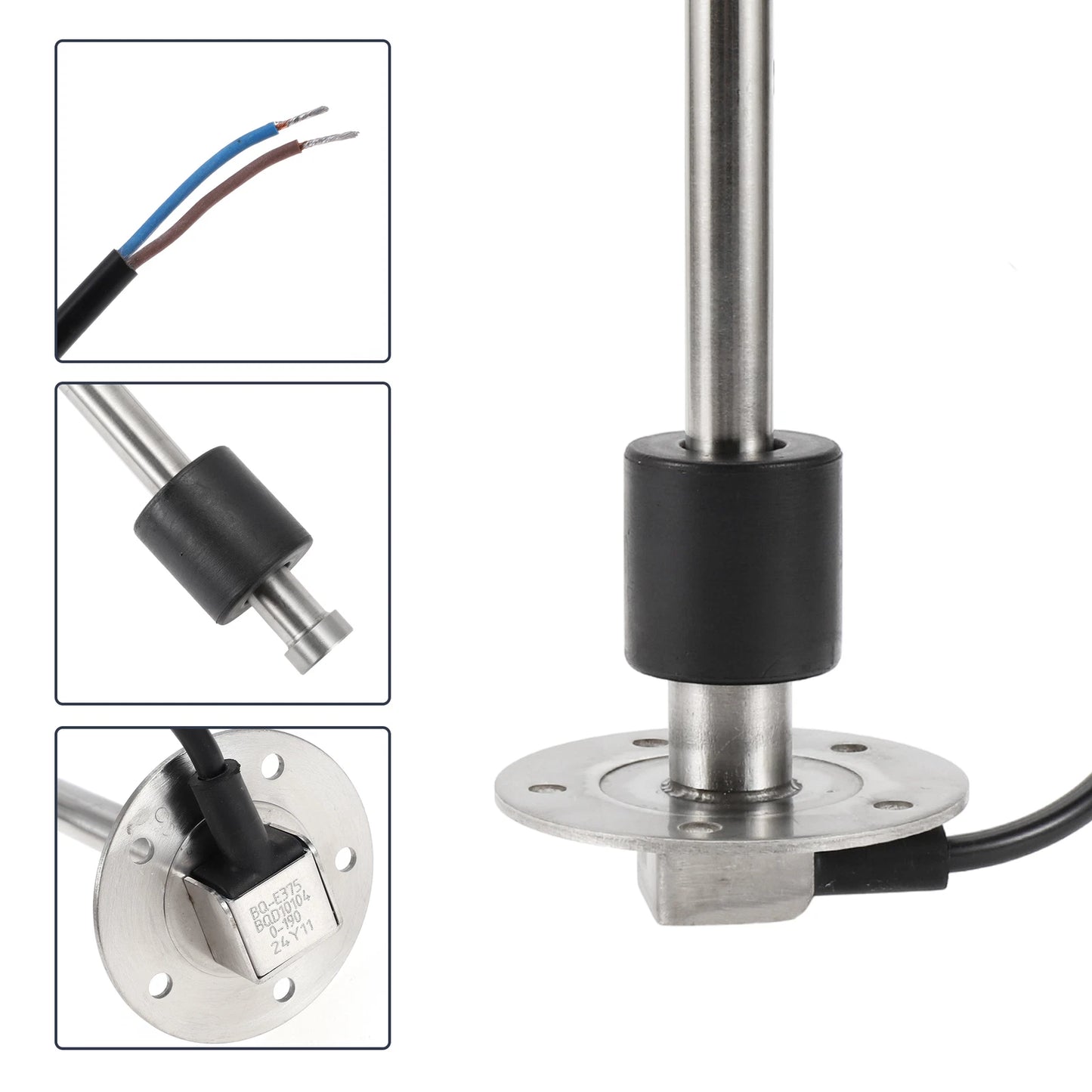 Fuel Sending Unit and Gauge Kit 0-190 Ohm for Boat Car Truck (14.76")